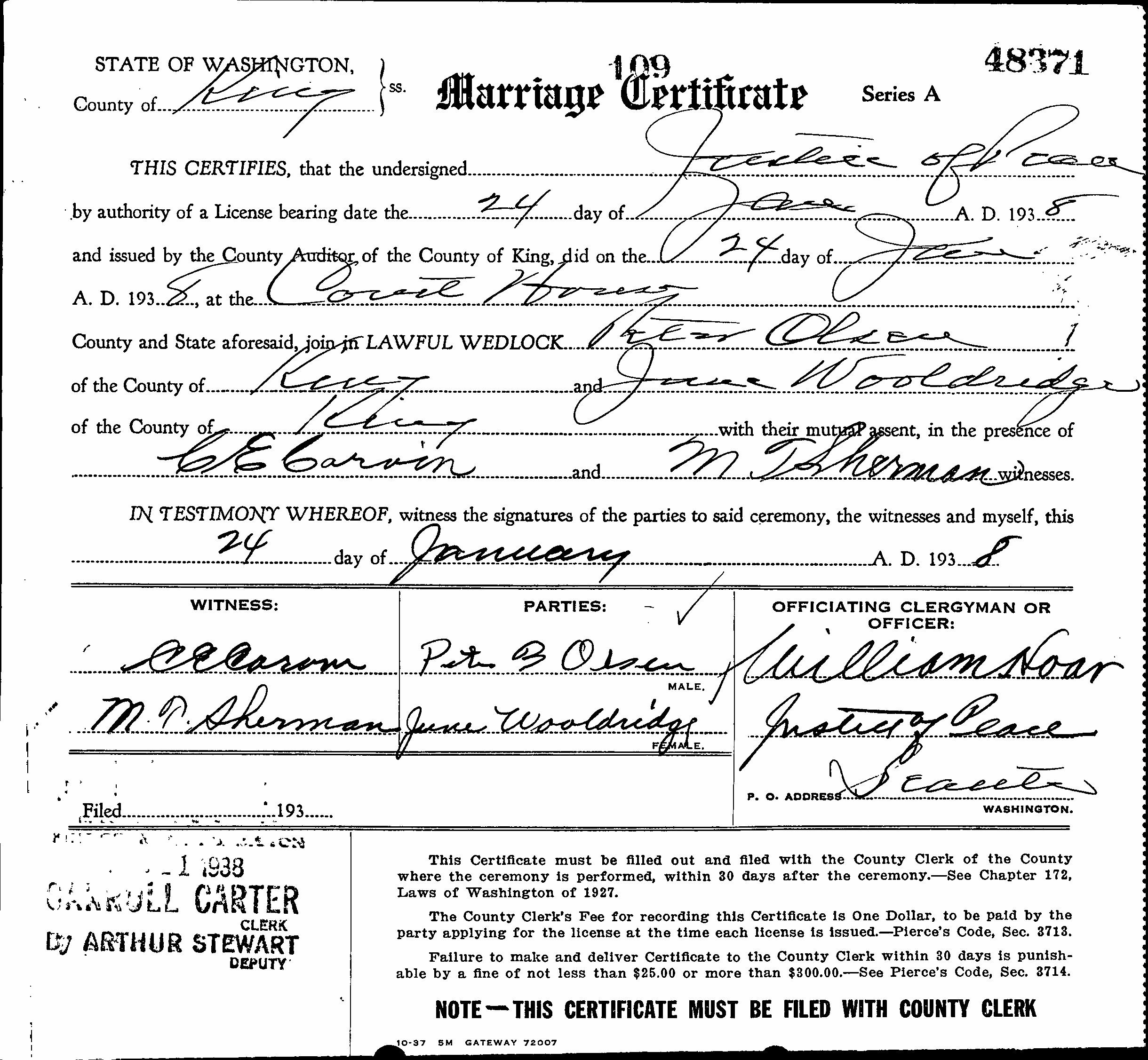 MARRIAGE_24jan1938_PeterOlsen&JuneWooldridge